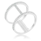 Christina 0.3ct CZ Rhodium Open Contemporary Wide Ring - JGI - Flyclothing LLC
