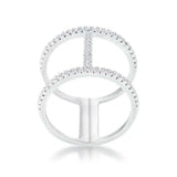 Christina 0.3ct CZ Rhodium Open Contemporary Wide Ring - JGI - Flyclothing LLC