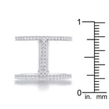 Christina 0.3ct CZ Rhodium Open Contemporary Wide Ring - JGI - Flyclothing LLC