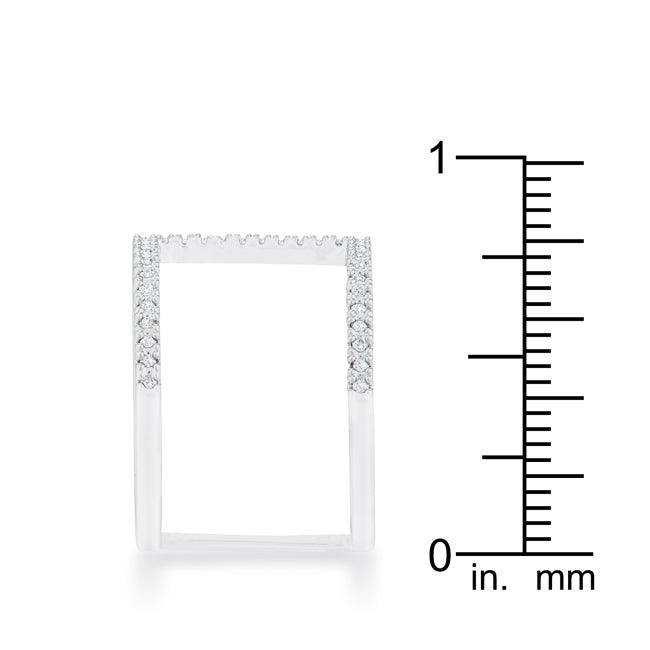 Christina 0.3ct CZ Rhodium Open Contemporary Wide Ring - JGI - Flyclothing LLC