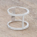 Christina 0.3ct CZ Rhodium Open Contemporary Wide Ring - JGI - Flyclothing LLC