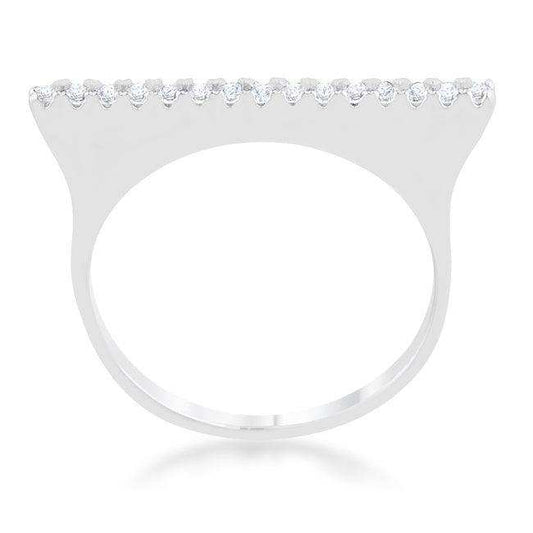 Karolina 0.2ct CZ Rhodium Contemporary Simple Ring - JGI - Flyclothing LLC