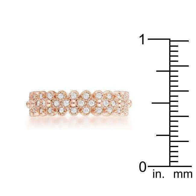 Clara 1ct CZ Rose Gold Textured Bezel Set Eternity Ring - JGI - Flyclothing LLC