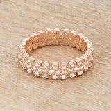Clara 1ct CZ Rose Gold Textured Bezel Set Eternity Ring - JGI - Flyclothing LLC