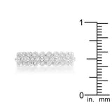 Clara 1ct CZ Rhodium Textured Bezel Set Eternity Ring - JGI - Flyclothing LLC