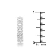 Clara 1ct CZ Rhodium Textured Bezel Set Eternity Ring - JGI - Flyclothing LLC
