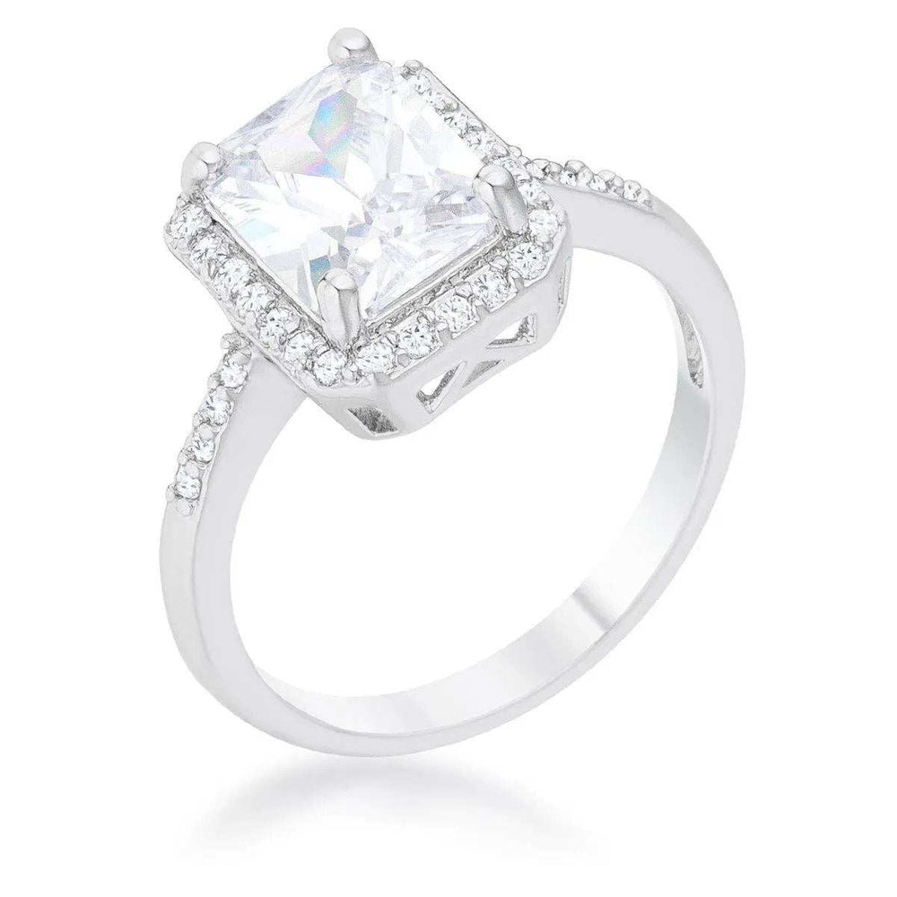 Ariana 2.95ct CZ Rhodium Classic Ring - JGI - Flyclothing LLC