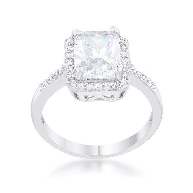 Ariana 2.95ct CZ Rhodium Classic Ring - JGI - Flyclothing LLC