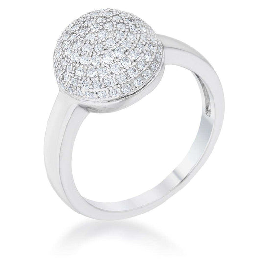 Brie 0.6ct CZ Rhodium Contemporary Sphere Ring - JGI - Flyclothing LLC