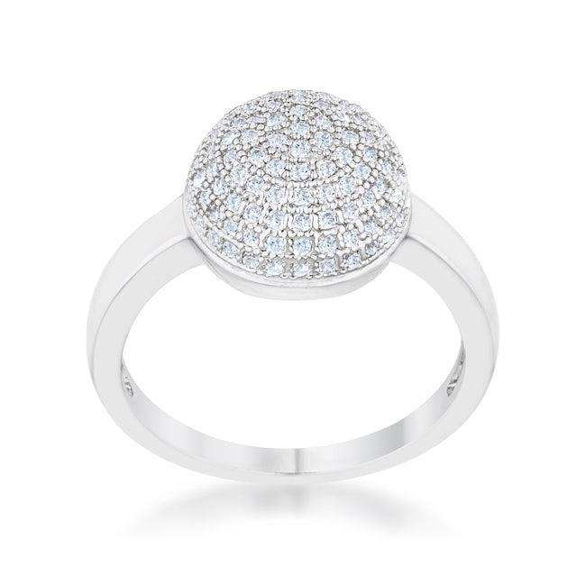 Brie 0.6ct CZ Rhodium Contemporary Sphere Ring - JGI - Flyclothing LLC