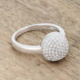 Brie 0.6ct CZ Rhodium Contemporary Sphere Ring - JGI - Flyclothing LLC