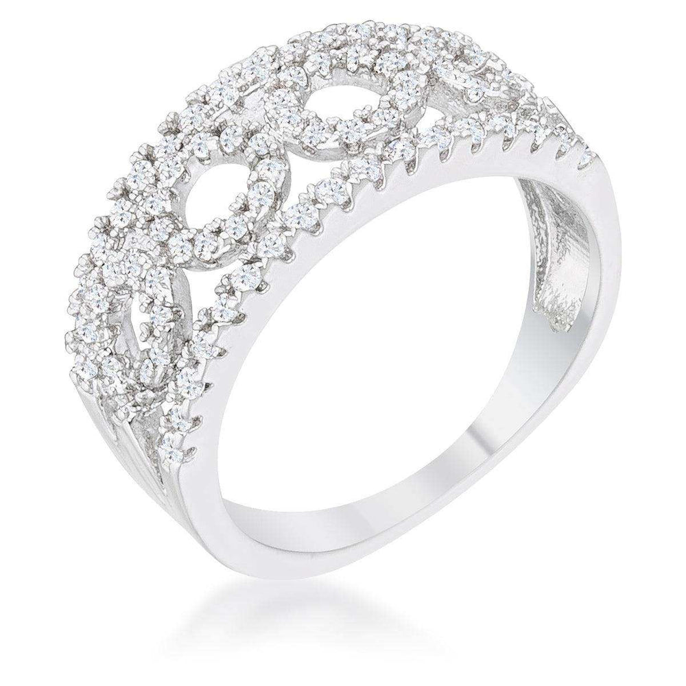 Rina 0.5ct CZ Rhodium Contemporary Band Ring - JGI - Flyclothing LLC
