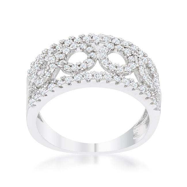 Rina 0.5ct CZ Rhodium Contemporary Band Ring - JGI - Flyclothing LLC