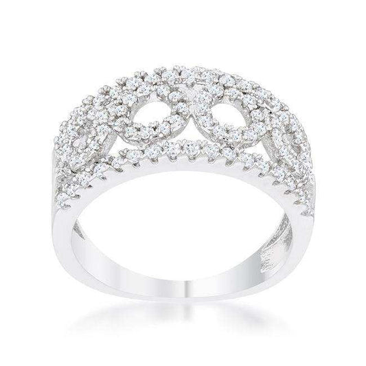 Rina 0.5ct CZ Rhodium Contemporary Band Ring - JGI - Flyclothing LLC