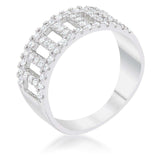 Rey 0.5ct CZ Rhodium Contemporary Band Ring - JGI - Flyclothing LLC