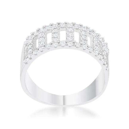 Rey 0.5ct CZ Rhodium Contemporary Band Ring - JGI - Flyclothing LLC