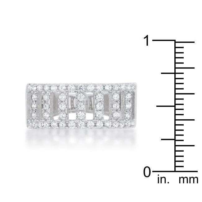 Rey 0.5ct CZ Rhodium Contemporary Band Ring - JGI - Flyclothing LLC