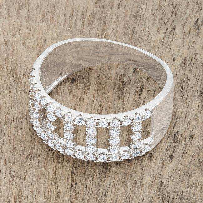Rey 0.5ct CZ Rhodium Contemporary Band Ring - JGI - Flyclothing LLC
