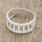 Rey 0.5ct CZ Rhodium Contemporary Band Ring - JGI - Flyclothing LLC