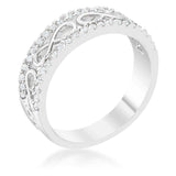Rema 0.4ct CZ Rhodium Contemporary Infinity Band Ring - JGI - Flyclothing LLC