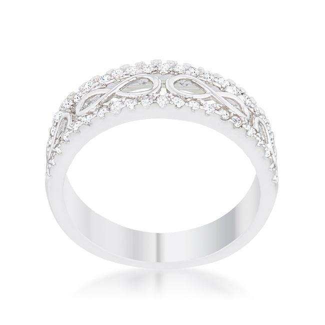 Rema 0.4ct CZ Rhodium Contemporary Infinity Band Ring - JGI - Flyclothing LLC