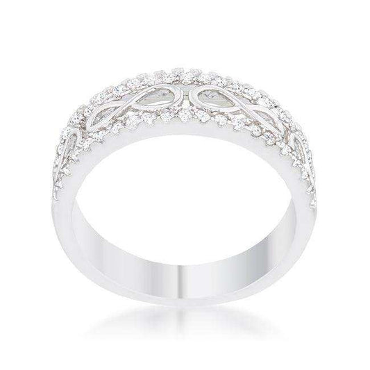 Rema 0.4ct CZ Rhodium Contemporary Infinity Band Ring - JGI - Flyclothing LLC