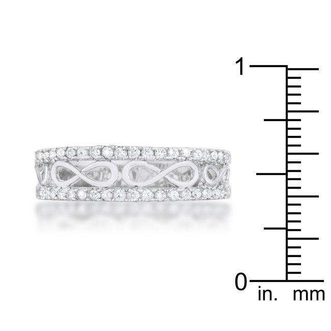 Rema 0.4ct CZ Rhodium Contemporary Infinity Band Ring - JGI - Flyclothing LLC