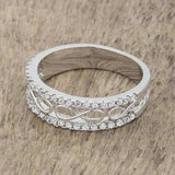 Rema 0.4ct CZ Rhodium Contemporary Infinity Band Ring - JGI - Flyclothing LLC