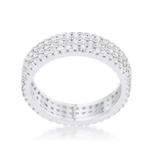 Chare 1.3ct CZ Rhodium Classic Band Ring - JGI - Flyclothing LLC