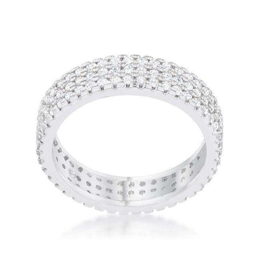 Chare 1.3ct CZ Rhodium Classic Band Ring - JGI - Flyclothing LLC