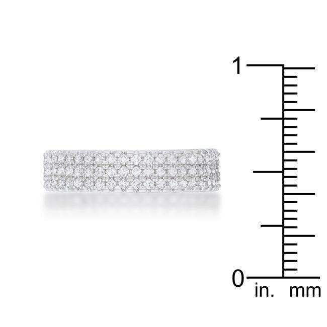 Chare 1.3ct CZ Rhodium Classic Band Ring - JGI - Flyclothing LLC