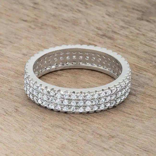 Chare 1.3ct CZ Rhodium Classic Band Ring - JGI - Flyclothing LLC