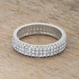 Chare 1.3ct CZ Rhodium Classic Band Ring - JGI - Flyclothing LLC