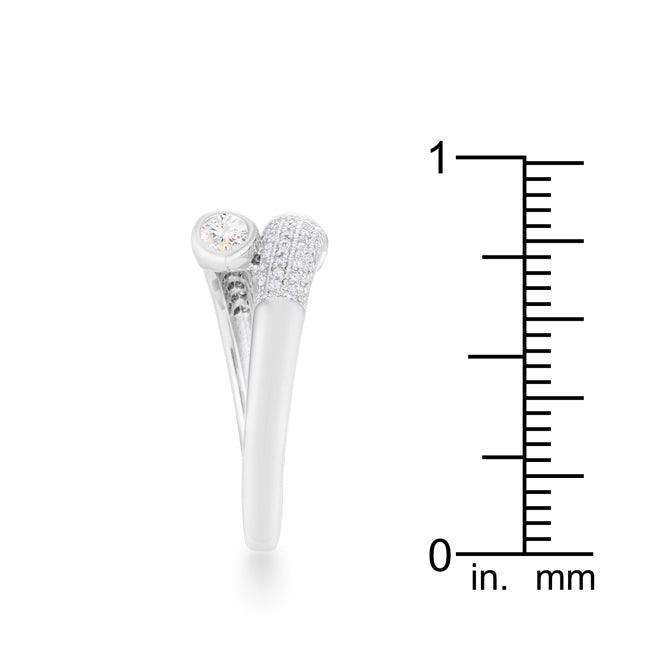 Perry 0.62ct CZ Rhodium Contemporary Wrap Ring - JGI - Flyclothing LLC