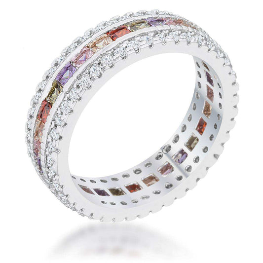 Paula 1.75ct Multicolor CZ Classic Band Ring - JGI - Flyclothing LLC