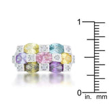 Mina 3.1ct Multicolor CZ Rhodium Cocktail Ring - JGI - Flyclothing LLC