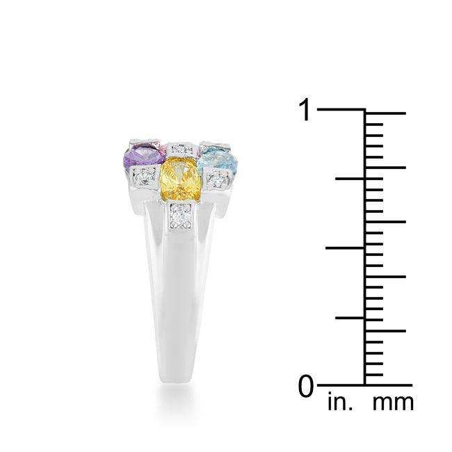 Mina 3.1ct Multicolor CZ Rhodium Cocktail Ring - JGI - Flyclothing LLC