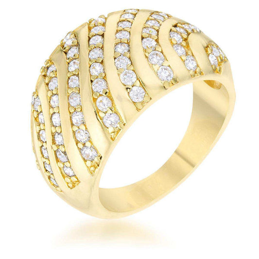 Shayla 0.95ct CZ 14k Gold Contemporary Dome Ring - JGI - Flyclothing LLC