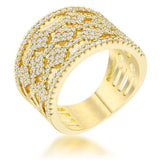 Marlene 0.6ct CZ 14k Gold Wide Band Cocktail Ring - JGI - Flyclothing LLC