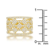 Marlene 0.6ct CZ 14k Gold Wide Band Cocktail Ring - JGI - Flyclothing LLC