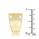 Marlene 0.6ct CZ 14k Gold Wide Band Cocktail Ring - JGI - Flyclothing LLC