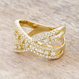 Sandy 0.37ct CZ 14k Gold Classic Criss Cross Ring - JGI - Flyclothing LLC