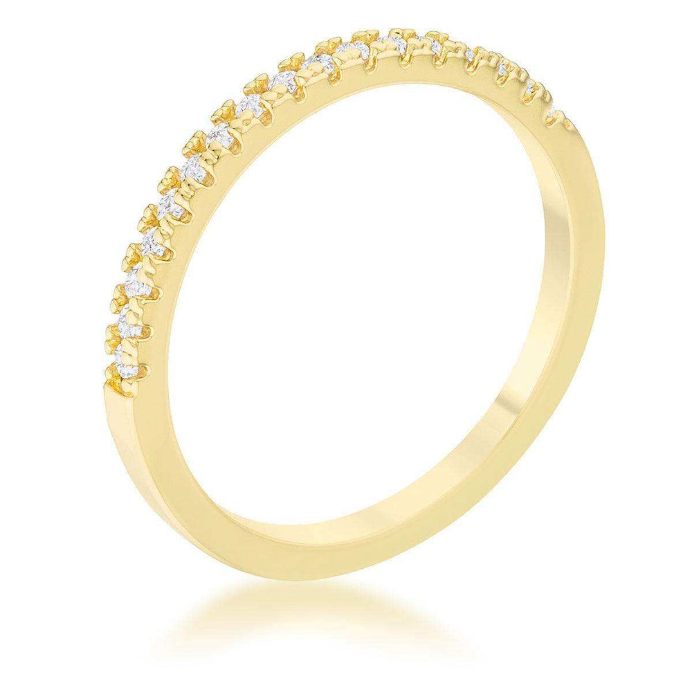 Rina 0.11ct CZ 14k Gold Delicate Band Ring - JGI - Flyclothing LLC