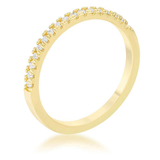 Rina 0.11ct CZ 14k Gold Delicate Band Ring - JGI - Flyclothing LLC