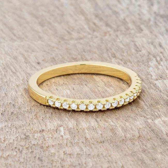 Rina 0.11ct CZ 14k Gold Delicate Band Ring - JGI - Flyclothing LLC