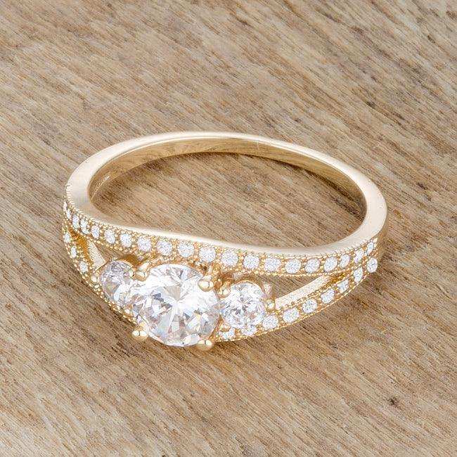 Genna 1.1ct CZ 14k Gold Delicate Classic Ring - JGI - Flyclothing LLC