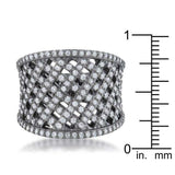 Brin 1.4ct CZ Hematite Wide Woven Style Ring - JGI - Flyclothing LLC