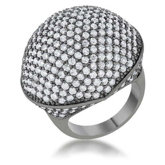 Dara 4.75ct CZ Hematite Dome Cocktail Ring - JGI - Flyclothing LLC