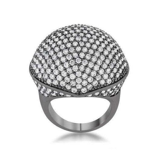 Dara 4.75ct CZ Hematite Dome Cocktail Ring - JGI - Flyclothing LLC