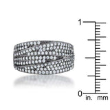 Kina 1.7ct Clear CZ Hematite Contemporary Cocktail Ring - JGI - Flyclothing LLC